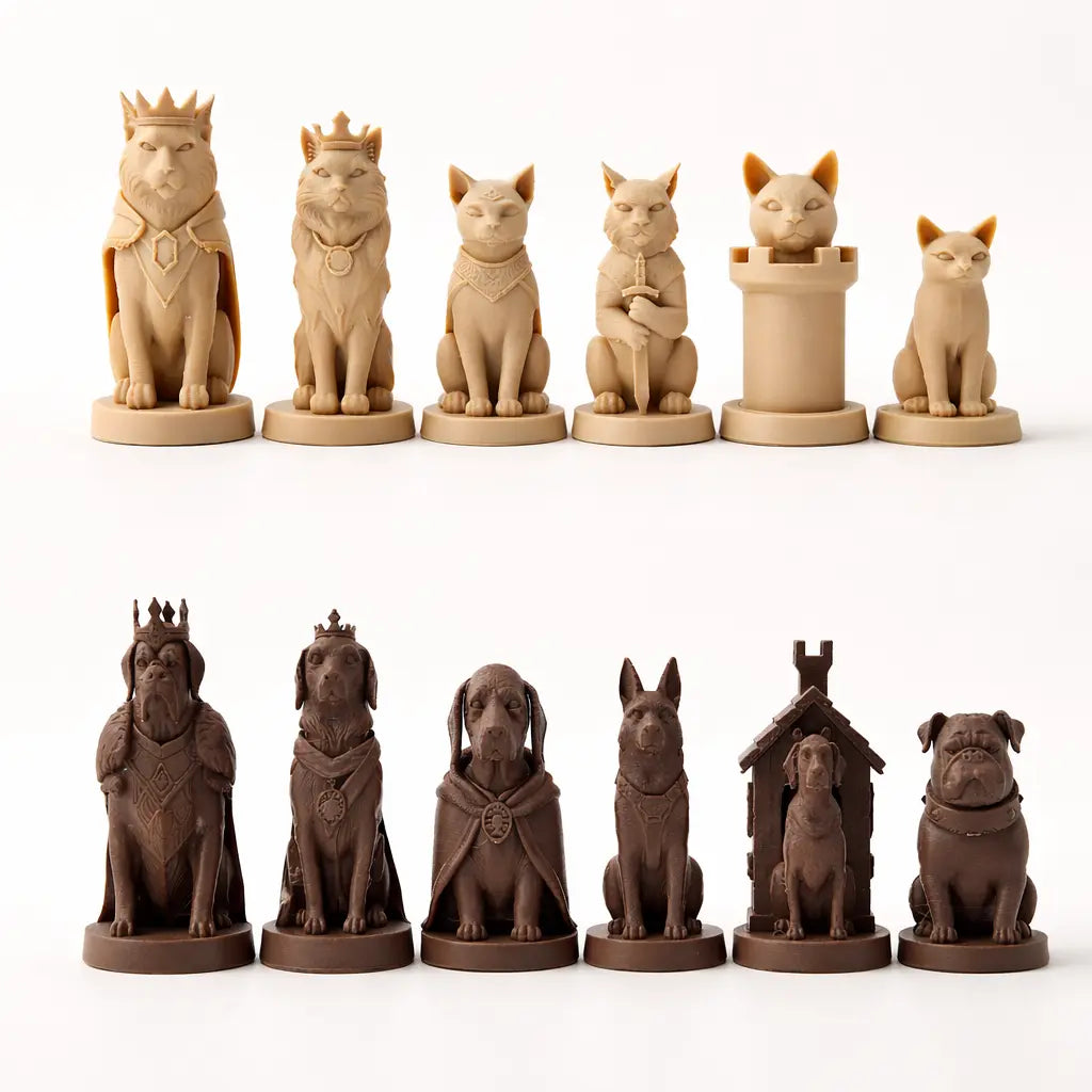 Kedi ve Köpek Temalı Satranç Takımı