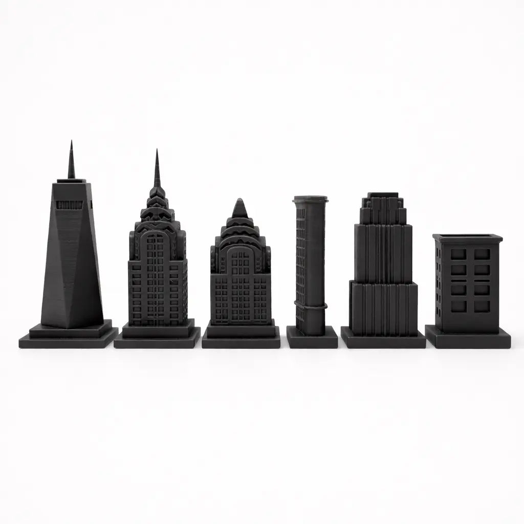 New York Temalı Satranç Taşları